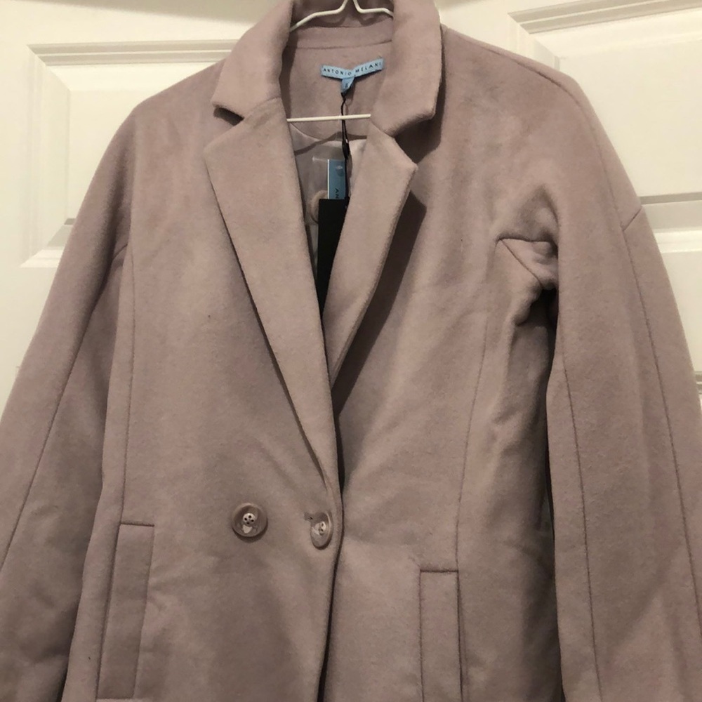 ANTONIO MELANI KNEE LENGTH Wool Blend COAT in Lilac Luxury Collection NWT sz 2